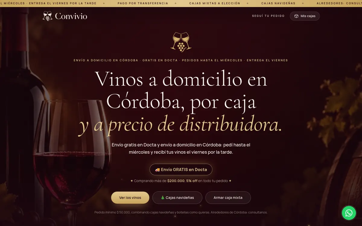 Captura del sitio de Convivio